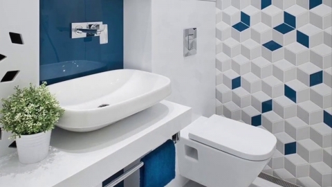 Beautiful bathroom floor and wall tiles design contrasting and...