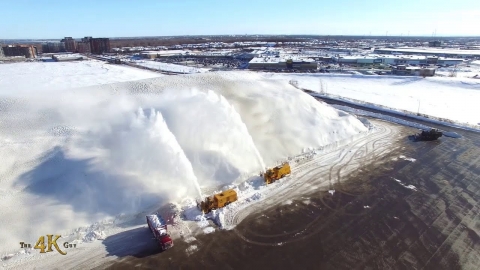 Snowplow video 7 - Aerial large scale dumping...