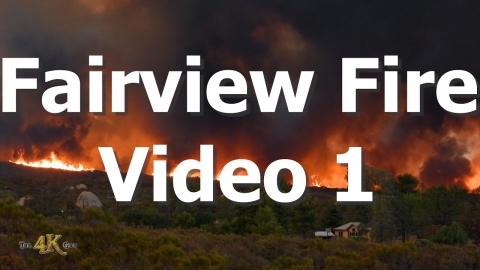 Fairview Fire Video 1 - Line of flames progressing in real time -...