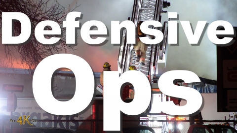 Montréal: Ground fire scene at Southwest disaffected building...