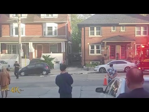 Toronto: Part two raw footage of pickup crash and natural gas line...