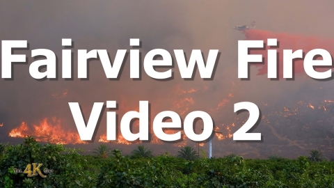 Fairview Fire Video 2 - Retardant drop over burning orchard - Sept...