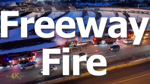 Longueuil: Firefighting along traffic on busy major highway 1-26-2025