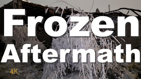 Côte-St-Paul: Walkaround icy debris after building fire & demo...