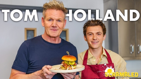 Tom Holland and Gordon Ramsay Bond Over A Spicy Fried Chicken Sandwich