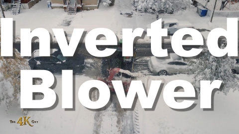 La Prairie: Rear-mounted inverted snow blower in wind storm Nov '25