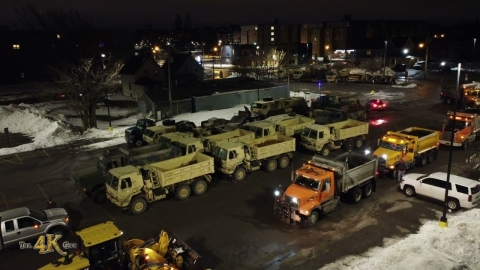 Buffalo: Night view of command post looks like war zone 12-28-2022