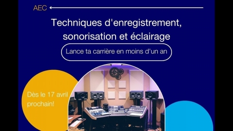AEC en Techniques d'enregistrement, sonorisation et éclairage