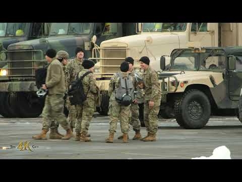 United States: Troops from the National Guard setting up quarters...