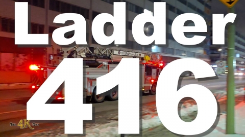 Ahuntsic: Ground response + aerial scene footage of 3rd alarm...