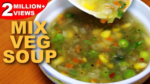 Mixed Vegetable Soup Recipe | Healthy Vegetarian Soup | Mix Veg Soup...