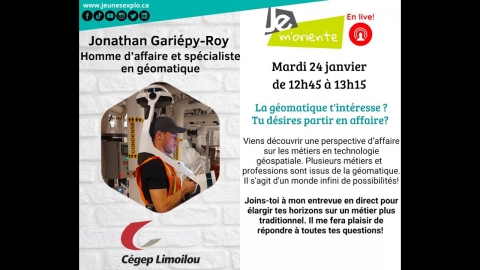 JE m'oriente en live - Spécialiste en géomatique et homme d'affaires
