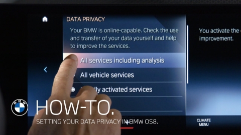 BMW Operating System 8 - Data Privacy | BMW How-To