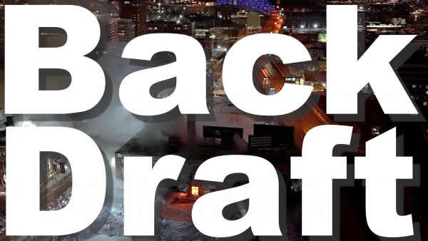 Canada: Drone in flight catches backdraft at factory fire 1-21-2026