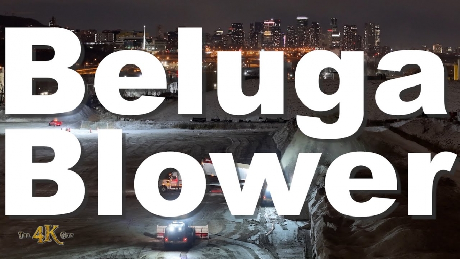 Angrignon: Massive snowblower in action at city snow dump Dec '25