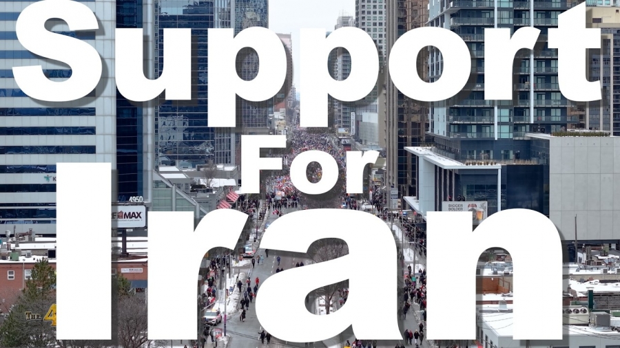 Toronto: Massive rally on Yonge St for the citizens of Iran 2-14-2025