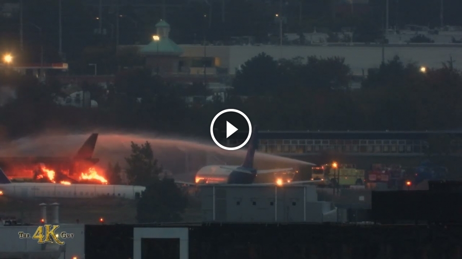 Pearson Airport Air crash practice with tender truck putting out fire